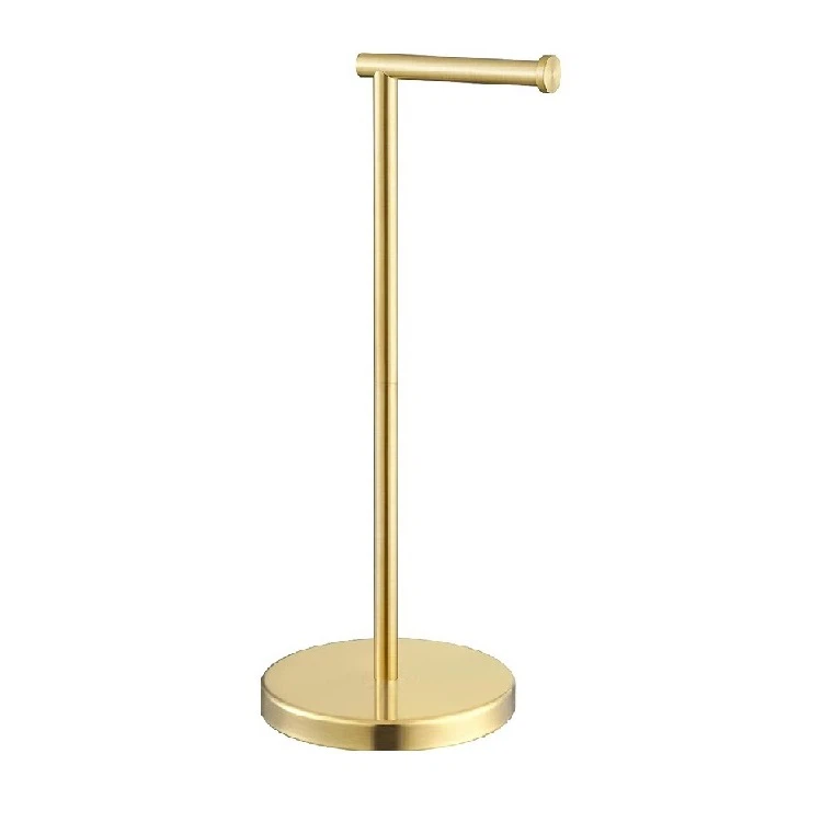 Brushed Brass Freestanding Toilet Roll Holder